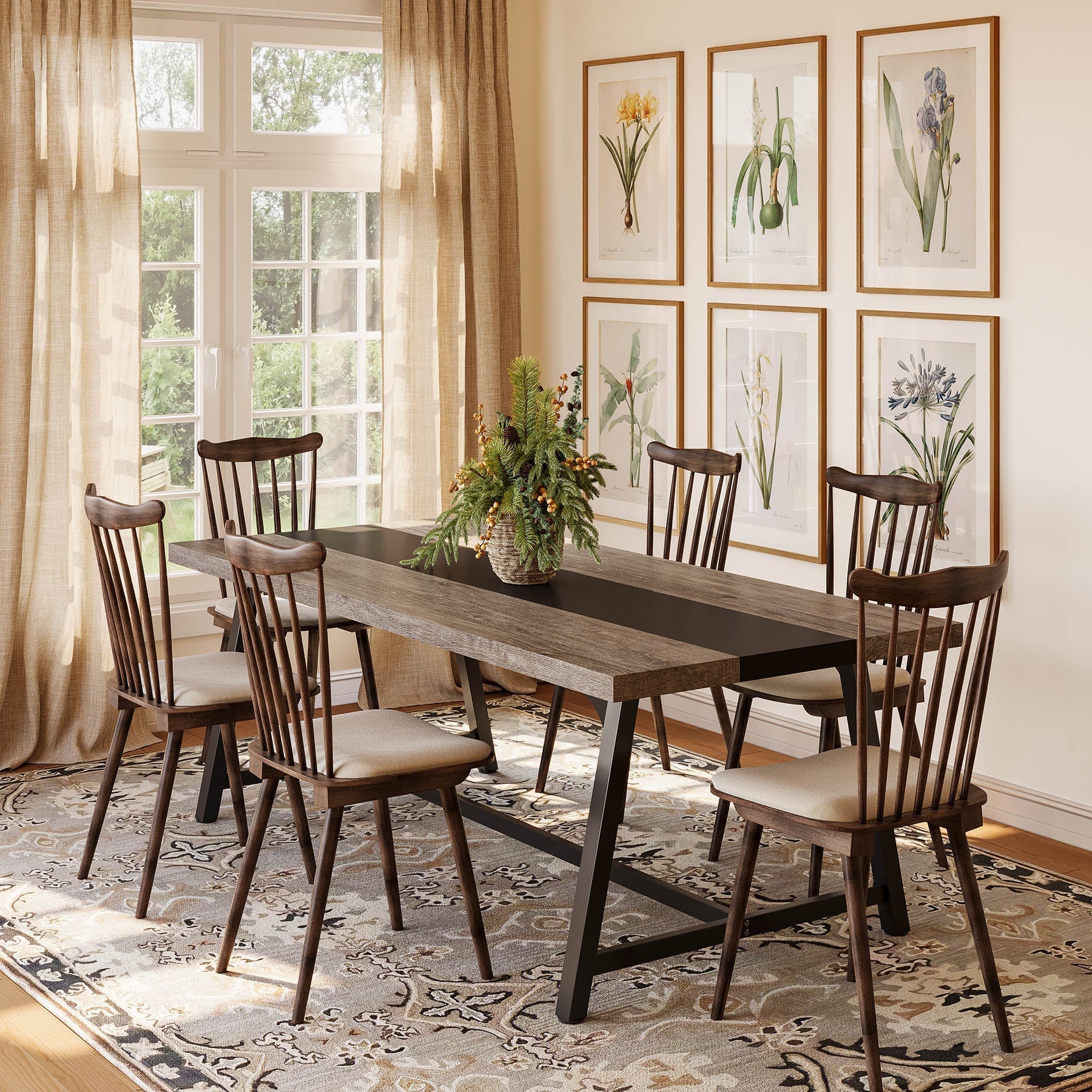 Dining Table for 8 People, 70.87" Rectangular Wood Kitchen Table