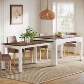 Extendable Dining Table, Farmhouse Kitchen Table for 6 - 10 people Tribesigns 3