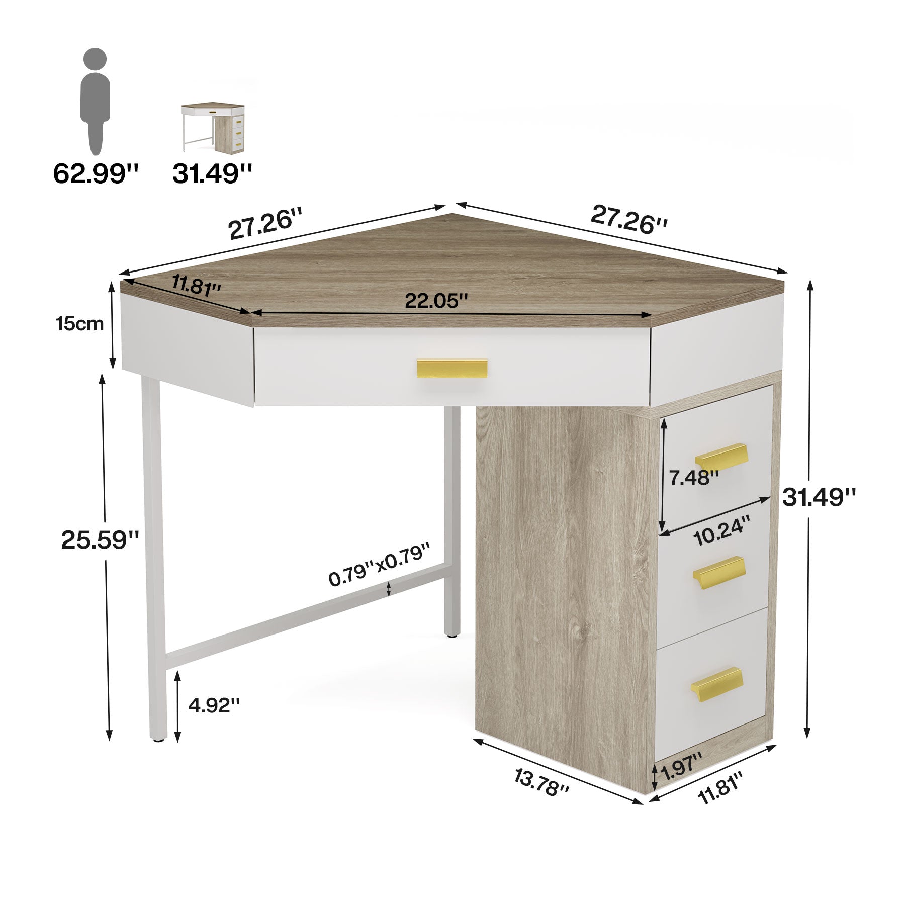 triangle corner desk