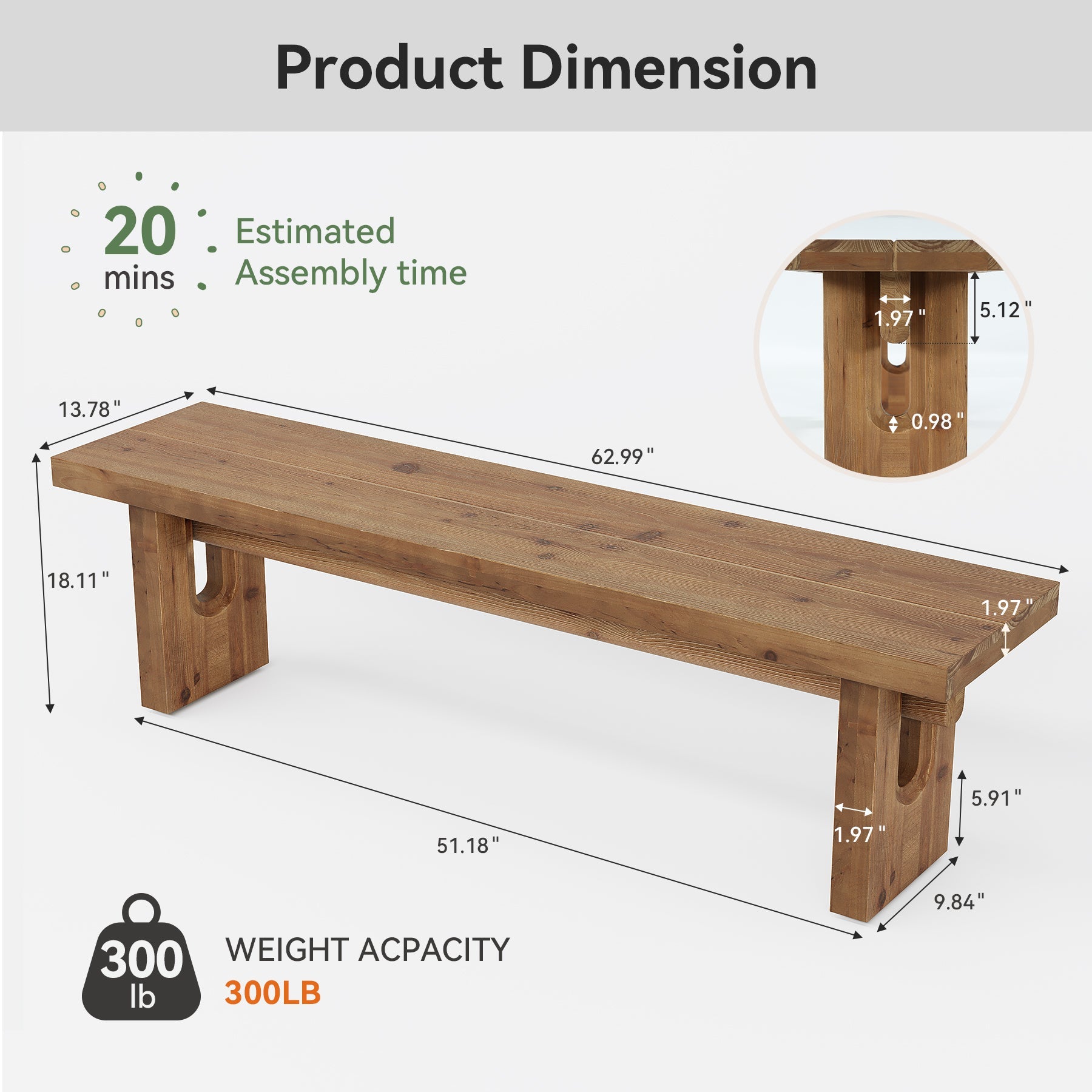 63“ Long Entryway Bench, Solid Wood End of Bed Indoor Seating