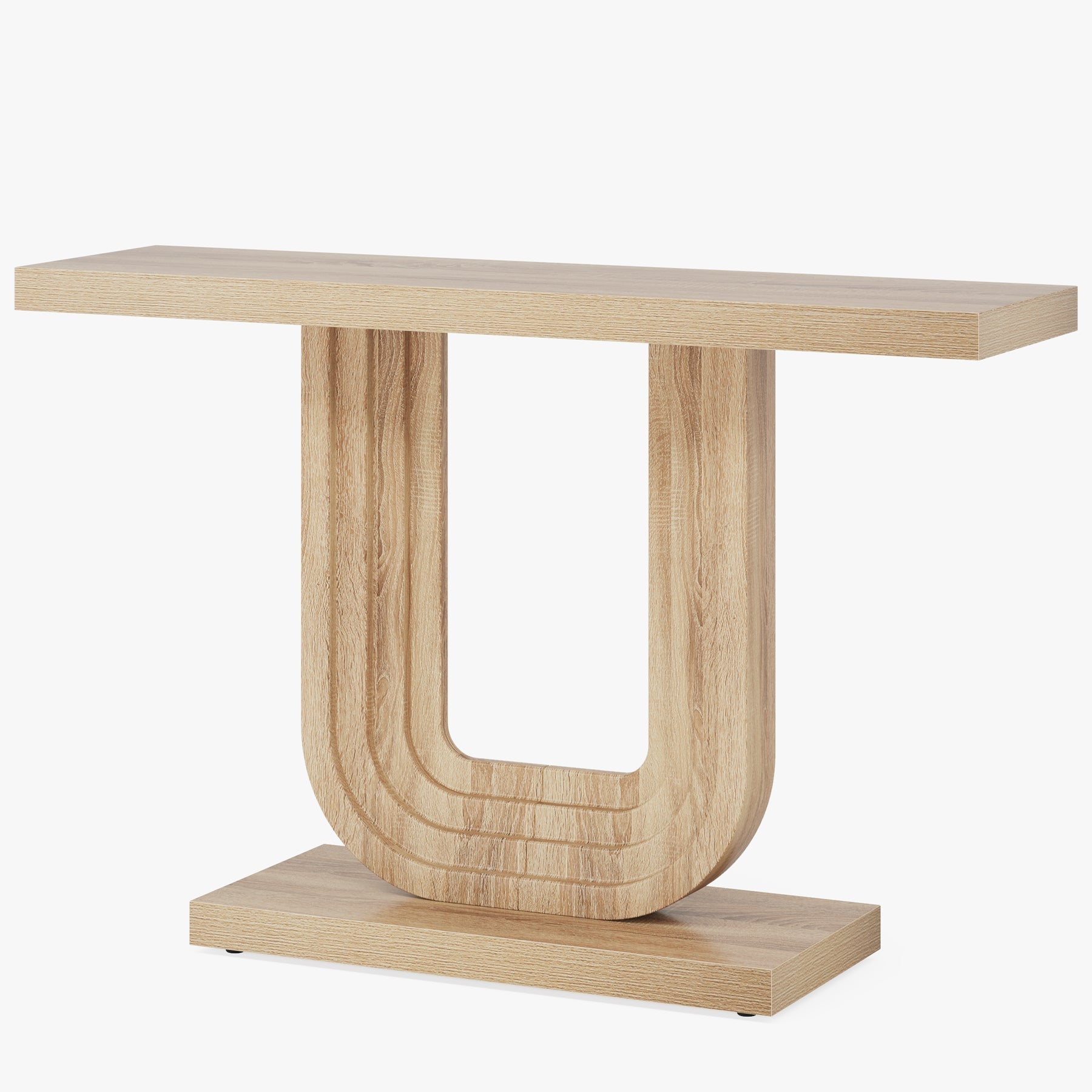 Farmhouse Console Table, 39" Wood Entryway Table with Geometric Base Tribesigns