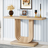 Farmhouse Console Table, 39" Wood Entryway Table with Geometric Base Tribesigns 3
