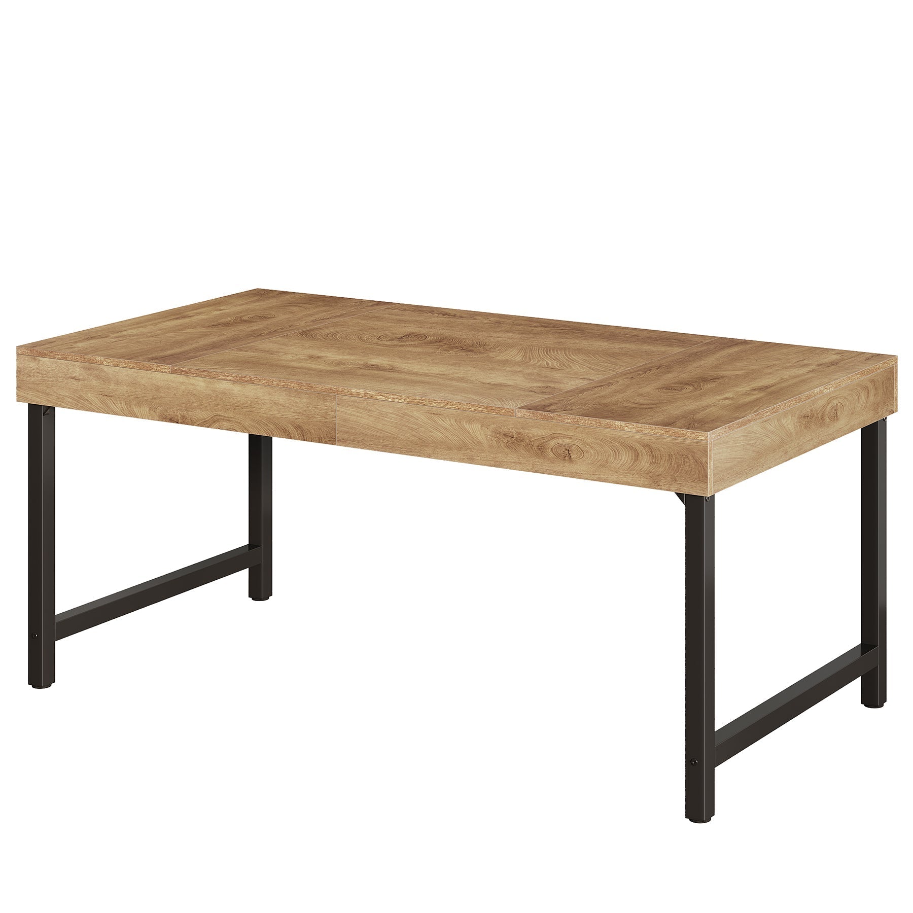 Farmhouse Dining Table, 55" Rectangular Kitchen Dinner Table for 4 - 6 People Tribesigns