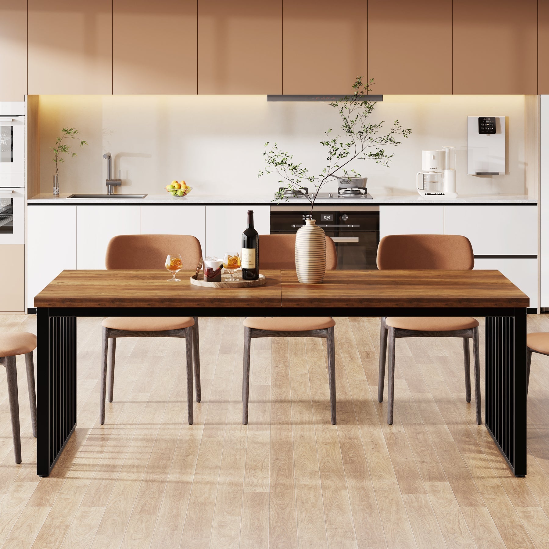 Modern Dining Table, 78.74 inches Sturdy Kitchen Table Tribesigns