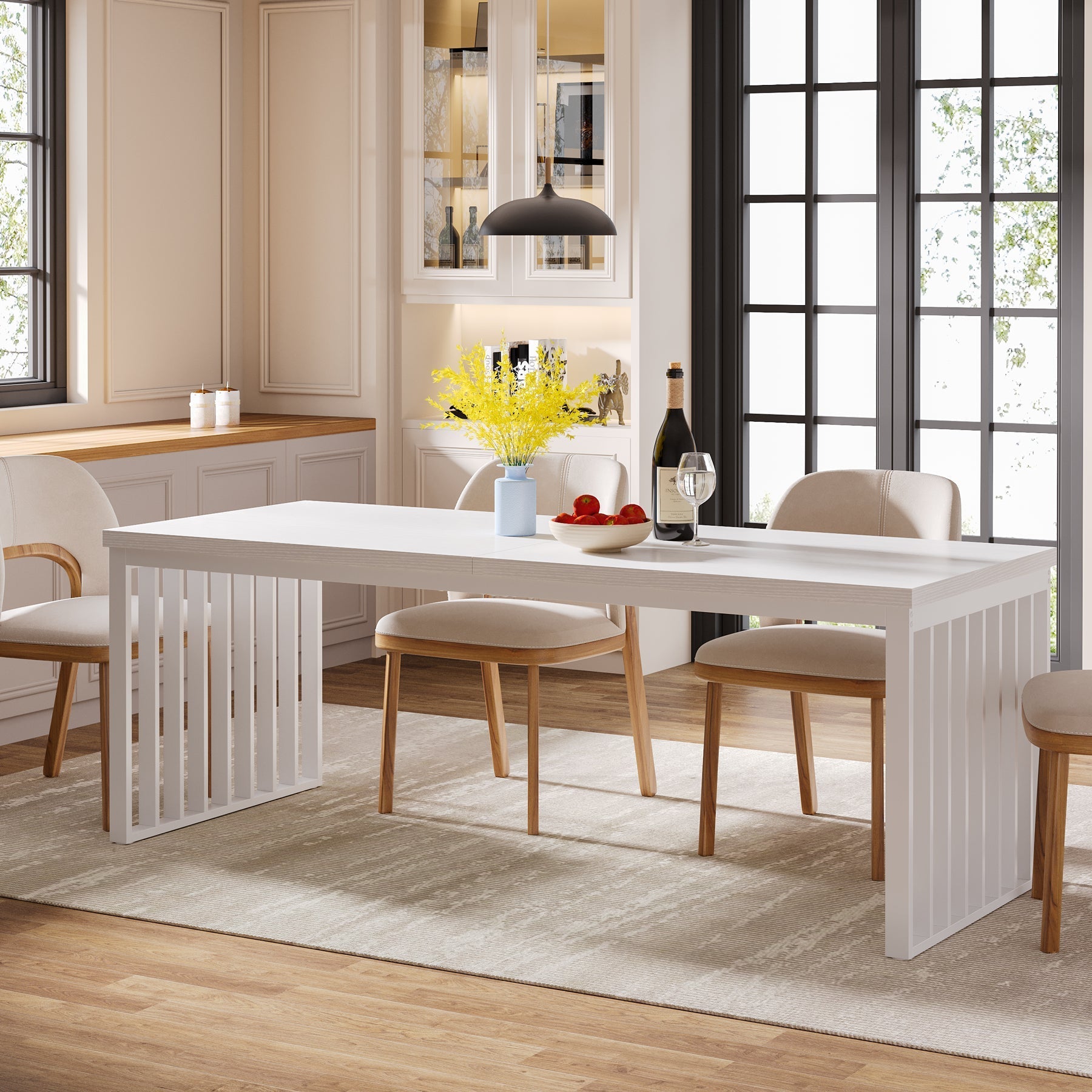 Modern Dining Table, 78.74 inches Sturdy Kitchen Table Tribesigns