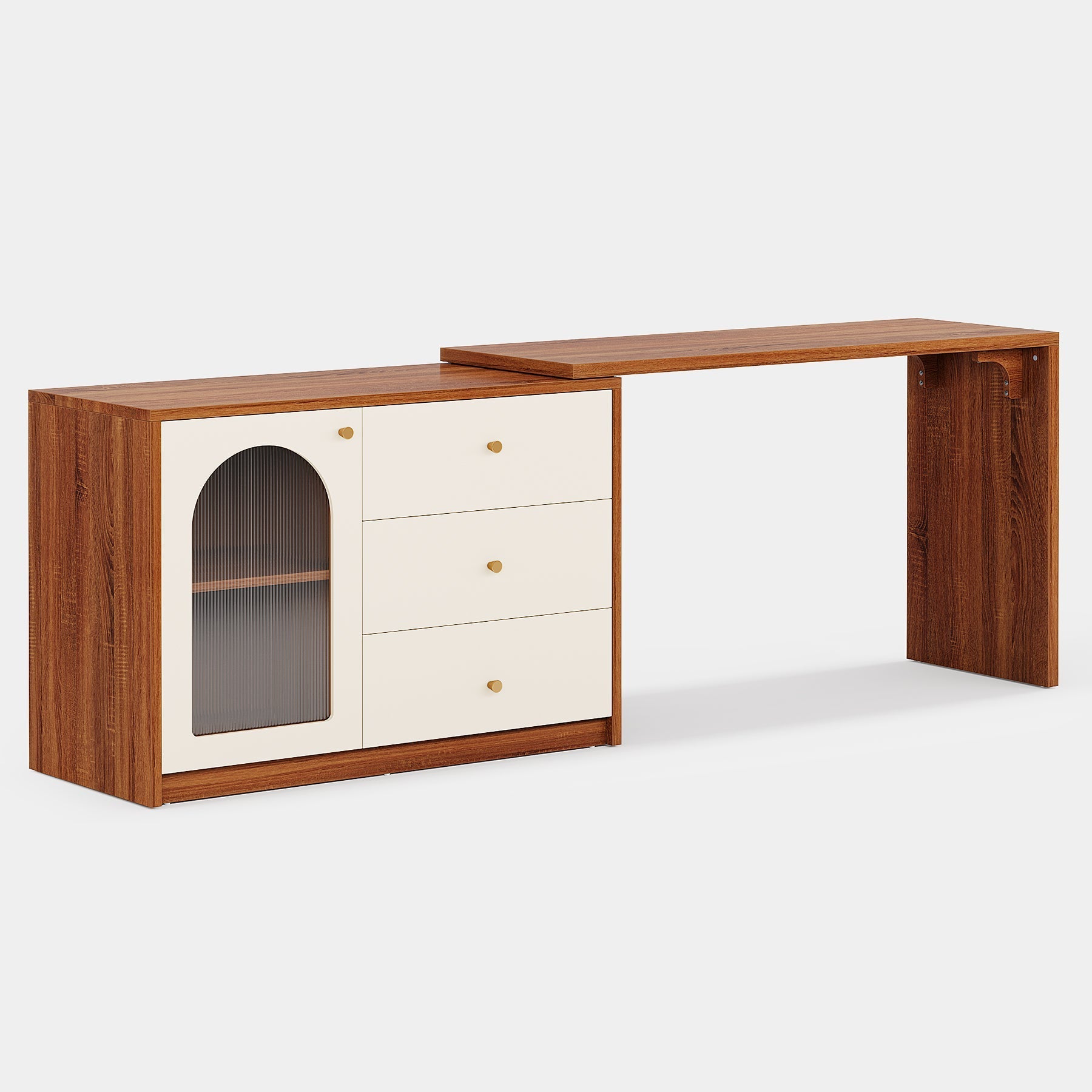 Modern Makeup Vanity, Dressing Table with 3 Drawers and Cabinet Tribesigns