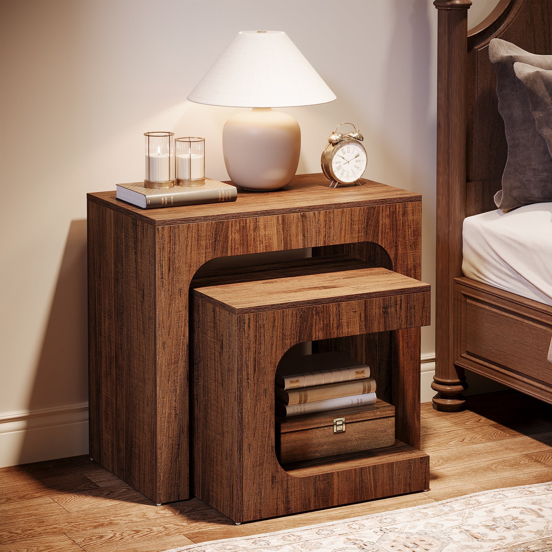 Nesting End Table Set, Small Side Table Night Stand Set Tribesigns