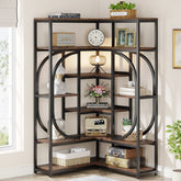 Tribesigns 7 - Shelf Corner Bookshelf, L - Shaped Bookcase Display Rack Tribesigns 3