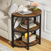 Tribesigns Half - Round End Table, 3 - Tier Narrow Side Table with Metal Frame Tribesigns 3